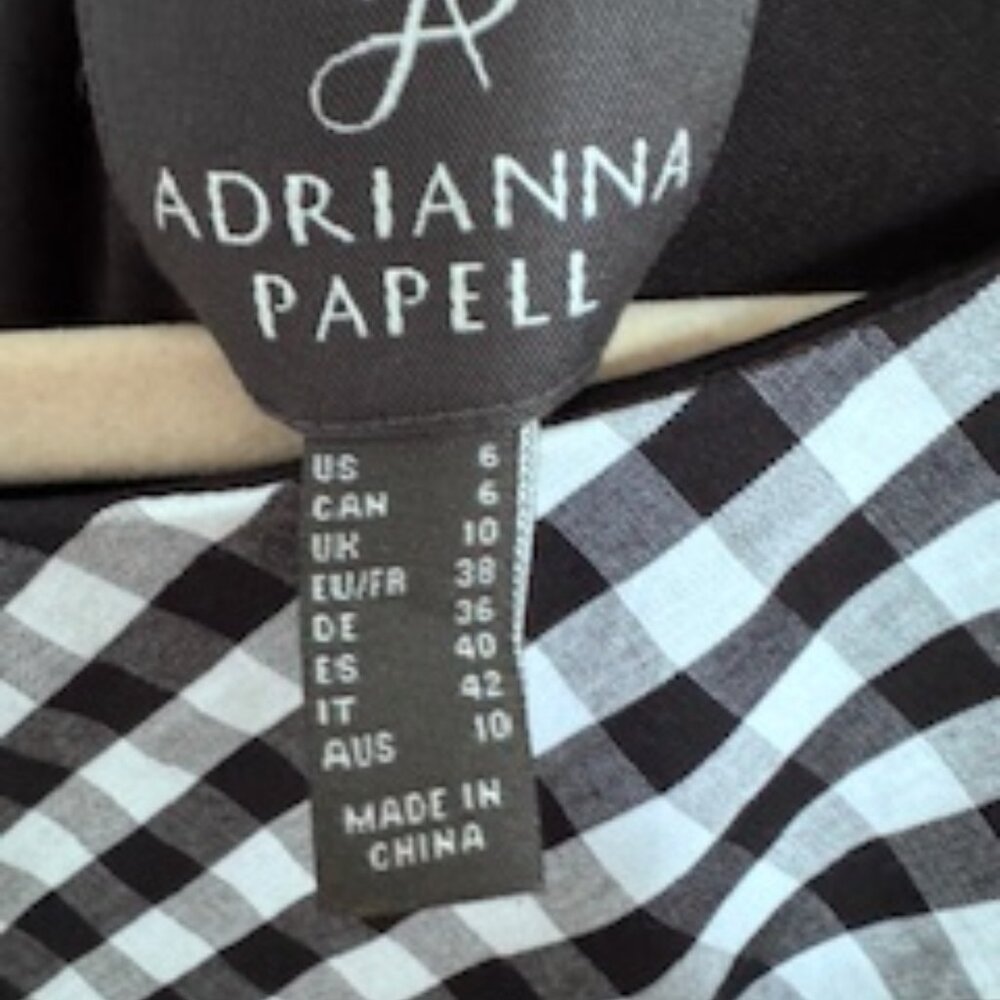 Sleeveless Black & Ivory Gingham Midi Dress with Tie Waist